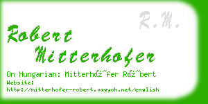 robert mitterhofer business card